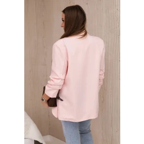 Sako s klopami elegantní  pudrově růžov - Kesi