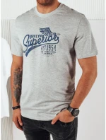 FashionStreet šedé pánské tričko s potiskem RX5365 FashionStreet šedé pánské tričko s potiskem RX5365