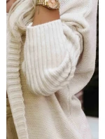 oversize svetr s kapucí a nášivkou béžový model 21382135 - numoco basic