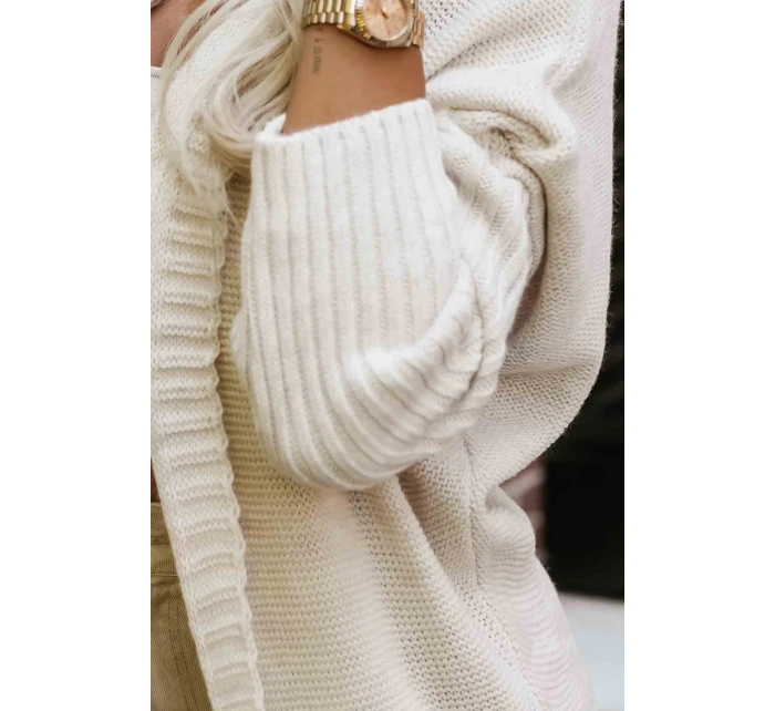 oversize svetr s kapucí a nášivkou béžový model 21382135 - numoco basic