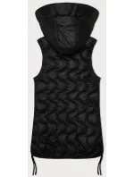 Černá dámská vesta s ozdobným prošíváním model 20943185 - S'WEST Černá dámská vesta s ozdobným prošíváním model 20943185 - S'WEST