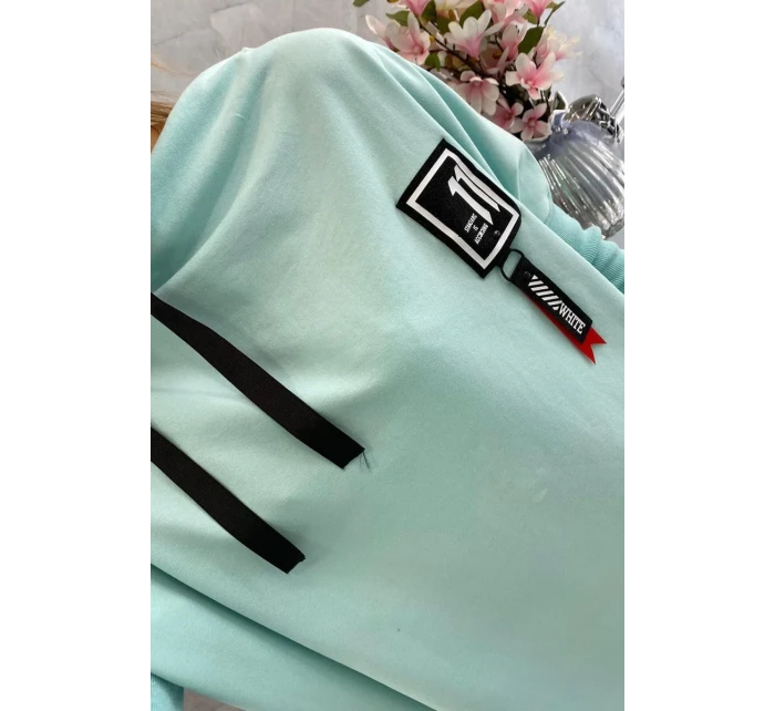 Oversize mikina s asymetrickými boky mint