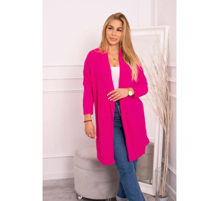 Svetr s netopýřími rukávy růžový neonový