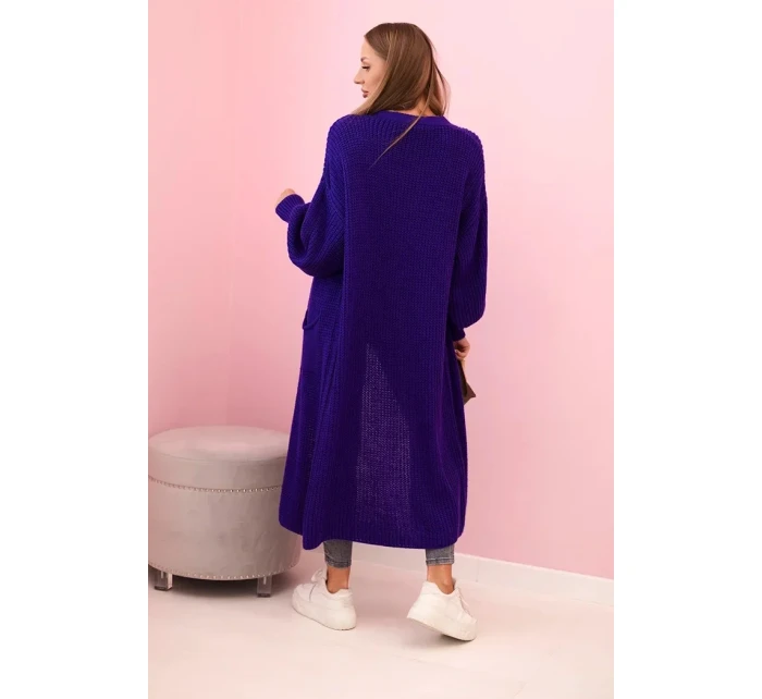 Svetr dlouhý kardigan fialový