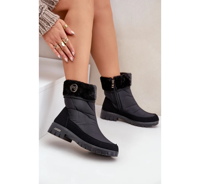 Dámské Módní zateplené sněhule Progress model 21602424 Černé - Boto Dámské Módní zateplené sněhule Progress model 21602424 Černé - Boto