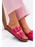 Dámské sandály s prvky na korkové podrážce fuchsie model 21688487 - Boto Dámské sandály s prvky na korkové podrážce fuchsie model 21688487 - Boto