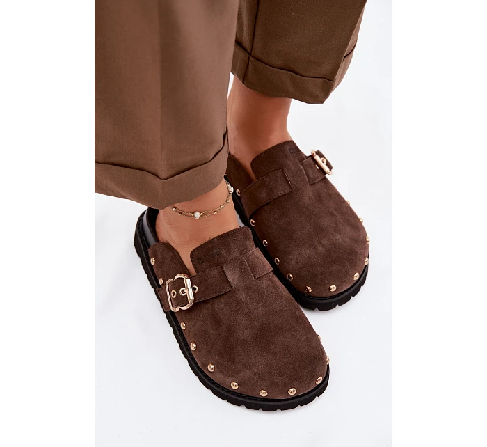 z semiše na platformě s a přezkou Big Star Čokoládové model 22100931 - Big Star Shoes z semiše na platformě s a přezkou Big Star Čokoládové model 22100931 - Big Star Shoes