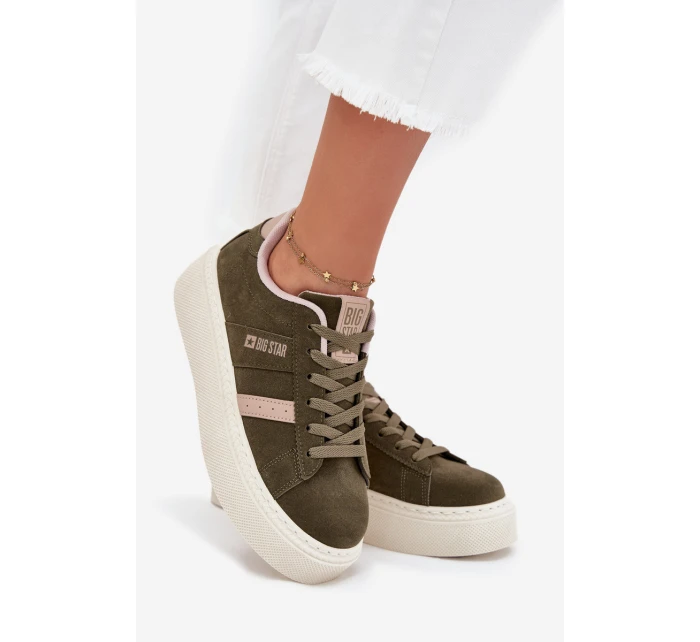 Dámské tenisky na platformě Big Star – zelené