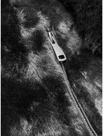 Černá oboustranná zimní bunda parka-kožíšek J Style (11Z8085)