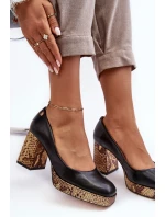 Modní Kožené Lodičky Laura Messi 2599 Černé