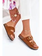 Dámské Pantofle Se Zlatými Přezkami A Camel model 21703245 - Boto