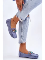 Dámské semišové mokasíny s krystaly Modre Lucille Dámské semišové mokasíny s krystaly Modre Lucille