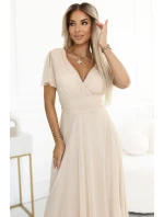 Dlouhé šaty s výstřihem a krátkými rukávy BEACH model 21069854 - numoco basic