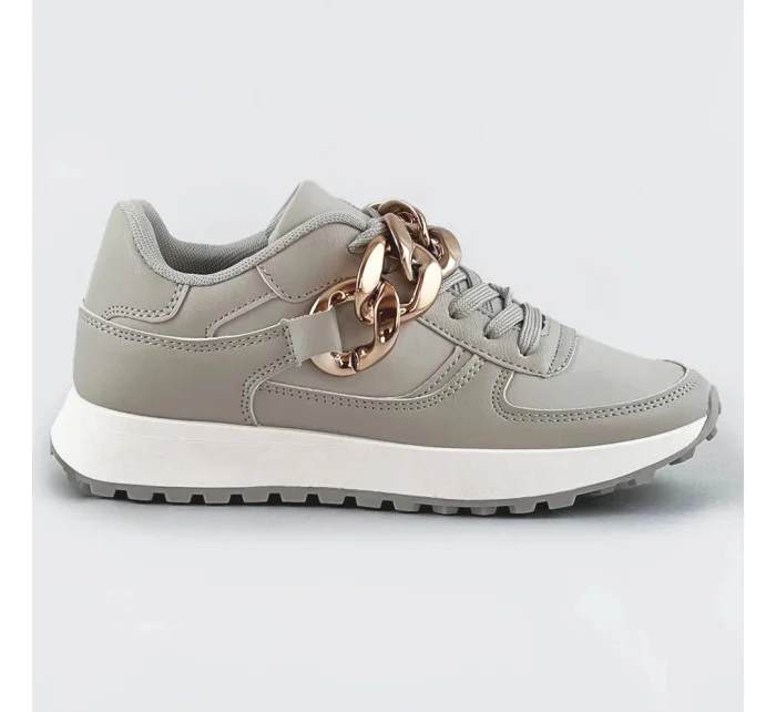 Šedé sneakersy s řetízkem (6368)