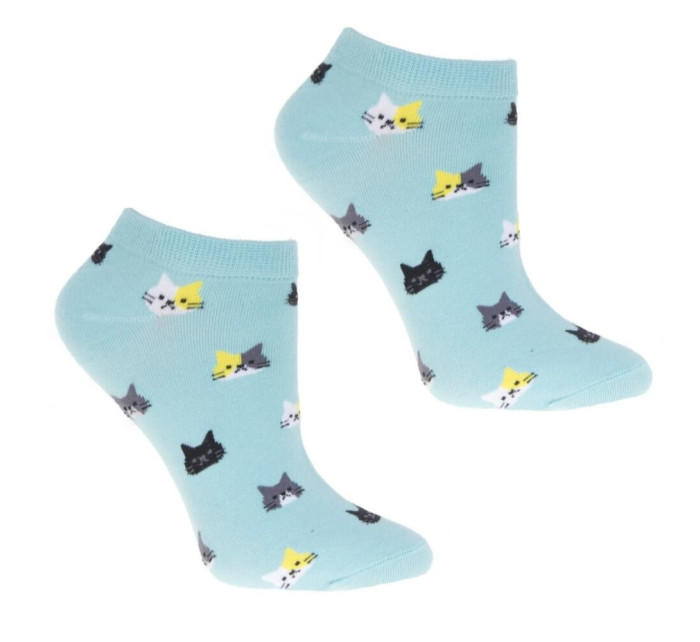 Kotníkové ponožky Cats světle modré