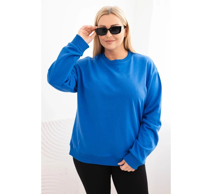 Dámská mikina Plus Size bavlněná basic s kulatým výstřihem model 21723061 - K-Fashion