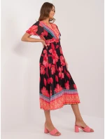 Sukienka DHJ SK  czarno czerwony model 20095159 - FPrice