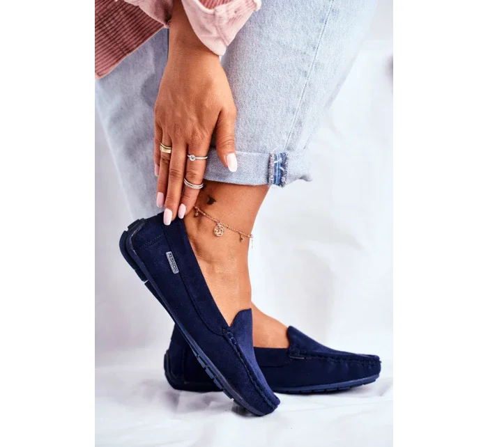 Dámské Semišové Mokasíny Tmavě modré Morreno