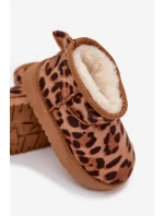 Dětské a juniorské zateplené sněhule s kožíškem Mireya – panterka/bronzové