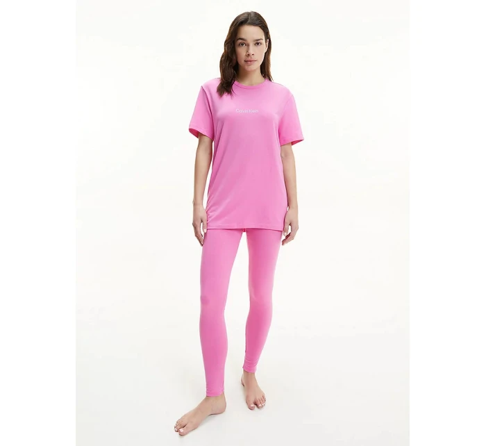 Dámský vrchní pyžamový díl QS6756E - TO3 - Hollywood růžová - Calvin Klein