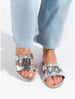 Praktické  nazouváky dámské Srebrny bez podpatku