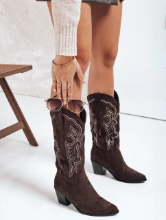 Dámské semišové kovbojské boty hnědé FashionStreet ZY1161