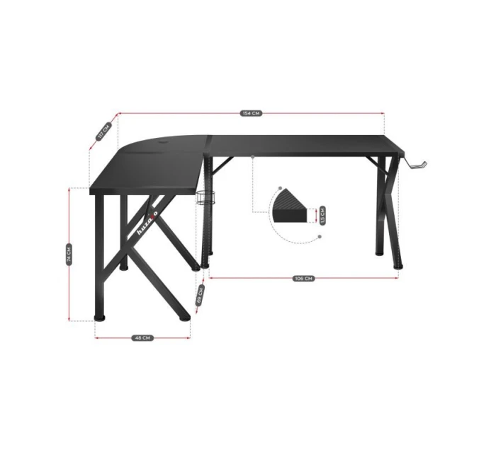 Herní stůl Huzaro Hero 6.3 Black Herní stůl Huzaro Hero 6.3 Black