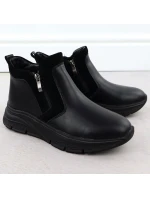 Dámské kožené zateplené boty na zip černé Filippo 7292 Dámské kožené zateplené boty na zip černé Filippo 7292