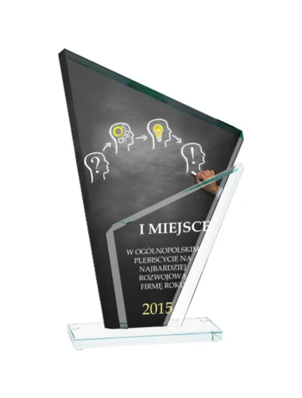 Skleněná trofej s barevným potiskem LuxorJet