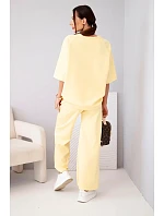 Dámský máslový komplet z viskózy mikina a široké kalhoty světle fialový