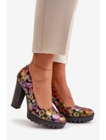 Kožené Lodičky Na Podpatku model 21670476 Multikolor - Maciejka