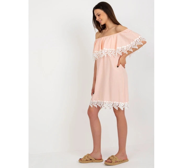 Sukienka LK SK 506987.04X brzoskwiniowy Sukienka LK SK 506987.04X brzoskwiniowy