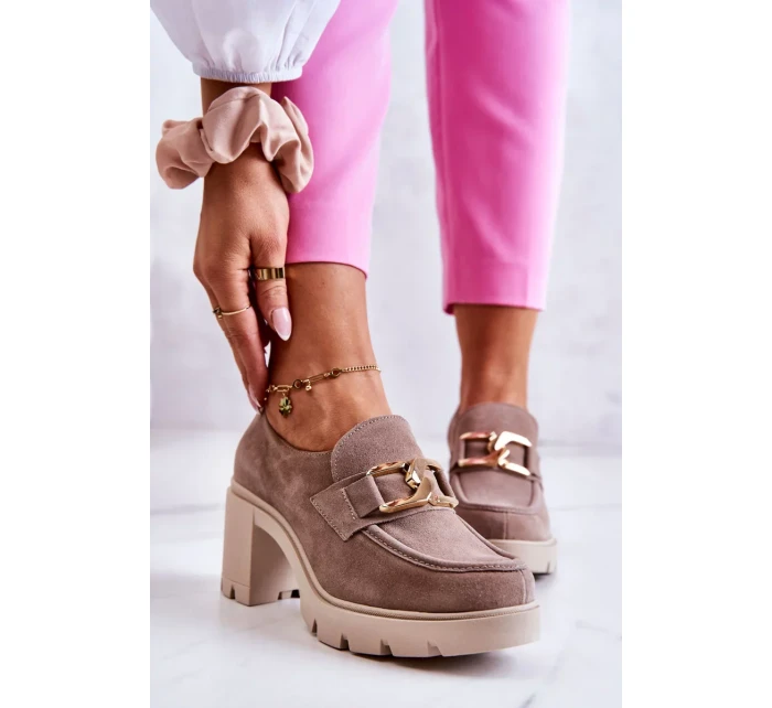 Elegantní boty se zlatým zdobením béžová Harmell Elegantní boty se zlatým zdobením béžová Harmell