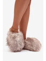 Dámské domácí pantofle s kožíškem – béžové Iseline Dámské domácí pantofle s kožíškem – béžové Iseline