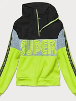 Černo-zelená dámská sportovní mikina (26019) -J.Style