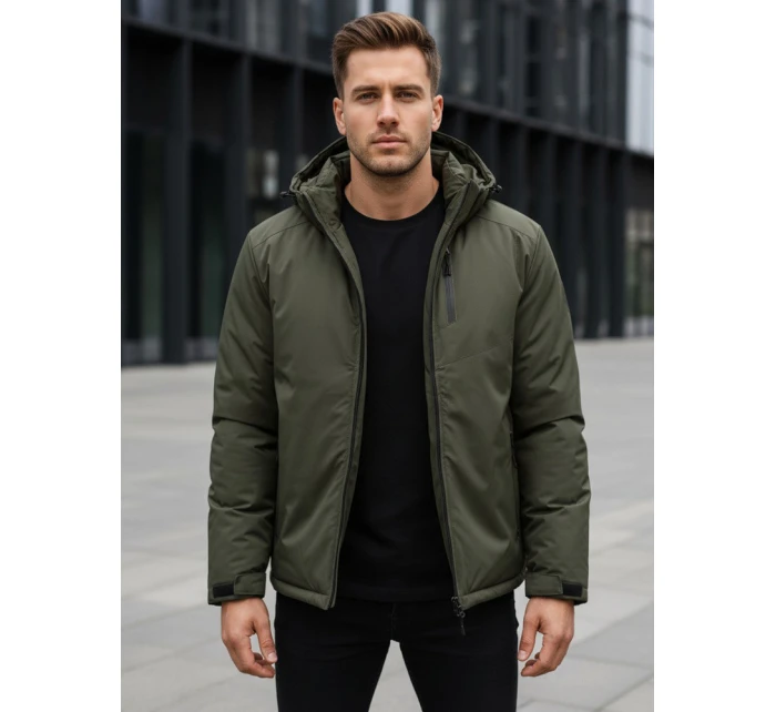 Pánská zimní bunda s kapucí zelená FashionStreet TX5118