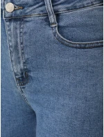 Jeansy damskie z wysokim stanem niebieskie FashionStreet UY2892