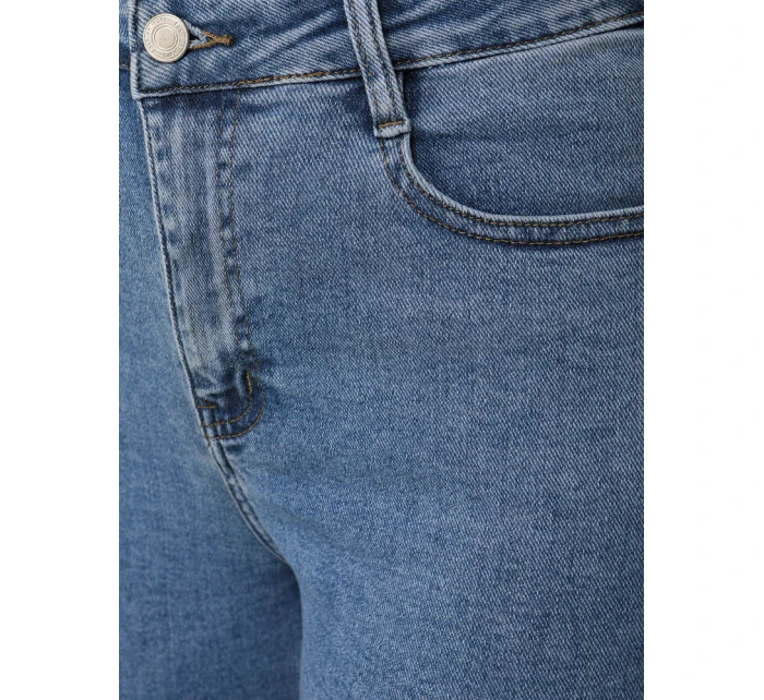 Jeansy damskie z wysokim stanem niebieskie FashionStreet UY2892