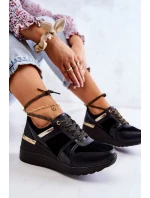 Dámské sportovní boty na klínu Černá model 21581677 - S.Barski