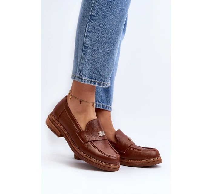 Dámské mokasíny na platformě Laura Messi 2392 tmavě zlatá