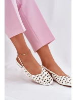 Zdobené Baleríny Na Plochém Podpatku Bílé model 21696513 - Boto