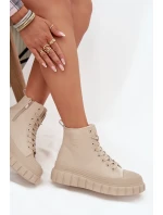 Zateplené dámské tenisky na platformě z ekokůže Big Star SS274535 béžové Zateplené dámské tenisky na platformě z ekokůže Big Star SS274535 béžové