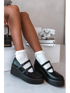 Dámské polobotky na platformě s pásky Černé Jesivelle