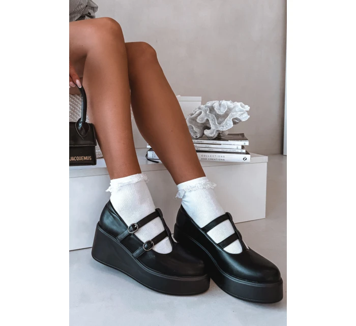 Dámské polobotky na platformě s pásky Černé model 21937789 - Boto