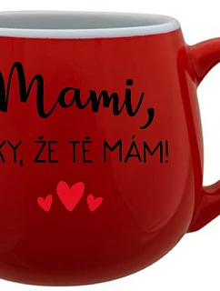 ŽE TĚ  červený keramický hrníček 300 ml model 22163590 - Giftela