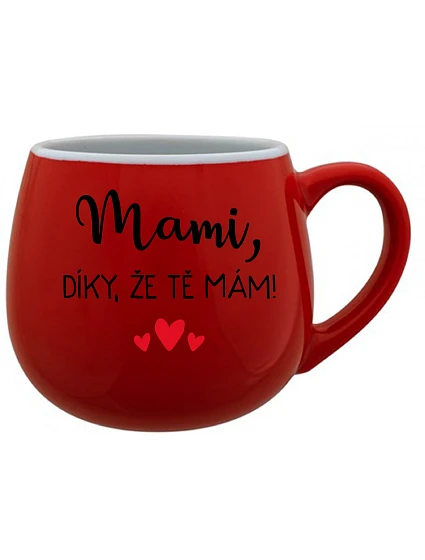ŽE TĚ červený keramický hrníček 300 ml model 22163590 - Giftela ŽE TĚ červený keramický hrníček 300 ml model 22163590 - Giftela