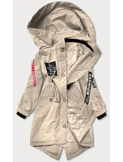 Lehká béžová dámská bunda parka model 20874864 - S'WEST Lehká béžová dámská bunda parka model 20874864 - S'WEST