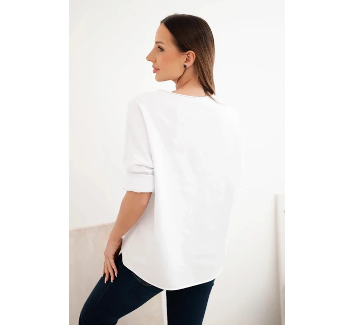 Dámská bavlněná blůza s dlouhým rukávem a srdíčky model 21890106 - K-Fashion