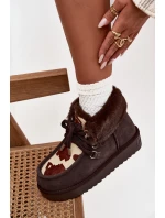 Dámské sněhule z přírodní semišové látky D.Franklin DFSH375008 čokoládové