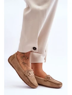 Dámské módní semišové mokasíny hnědé Rabell